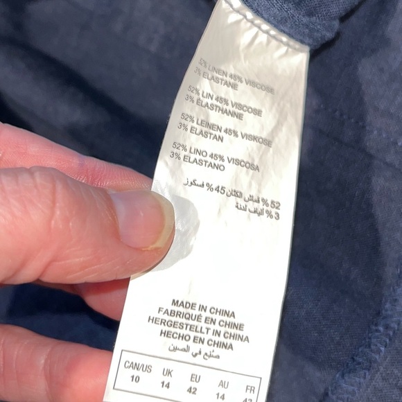 💙 ADDITION ELLE - Navy Linen-Blend Blazer - Size 10 - Picture 3 of 9